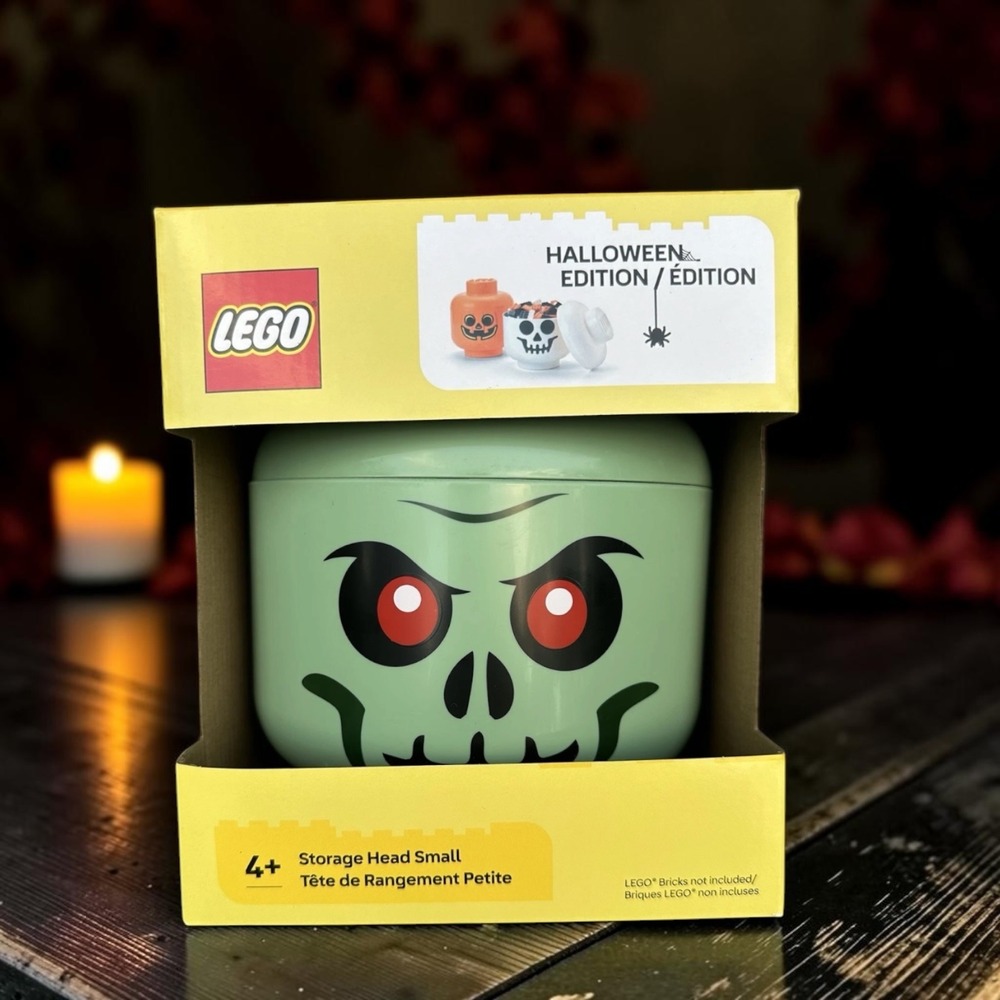 LEGO Storage Head Small Halloween Edition Skeleton Green
